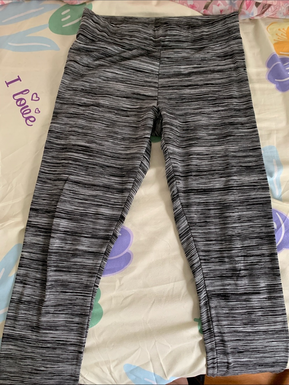 Bluenotes Girls Black & Gray Space-Dye Active Leggings